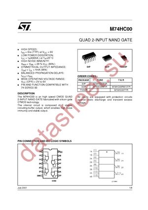 M74HC00RM13TR datasheet  