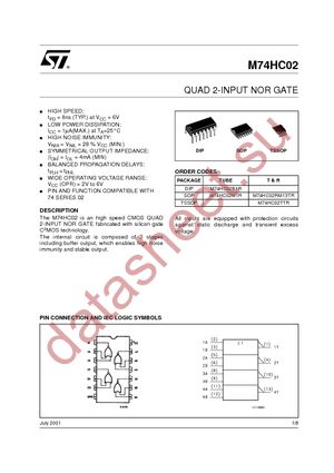 M74HC02M1R datasheet  