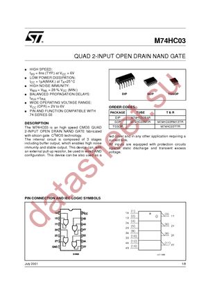 M74HC03M1R datasheet  