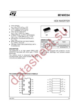 M74HC04RM13TR datasheet  