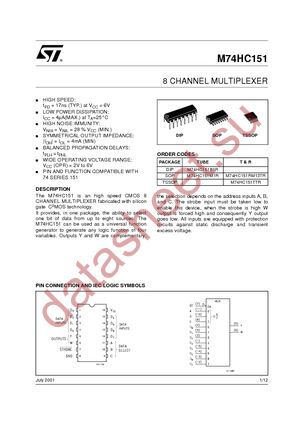 M74HC151B1R datasheet  