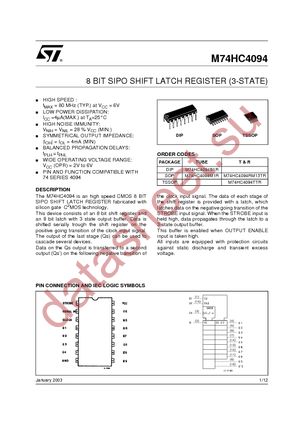 M74HC4094TTR datasheet  