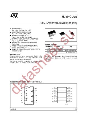 M74HCU04TTR datasheet  