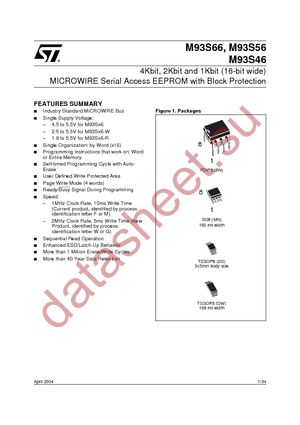 M93S46-BN6 datasheet  