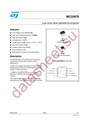 MC33078N datasheet  