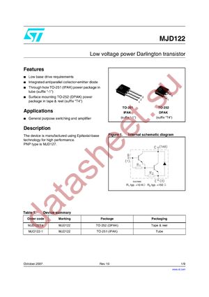 MJD122T4 datasheet  