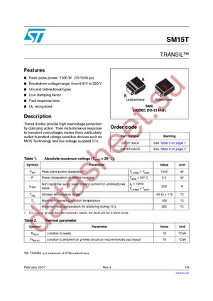 SM15T15A datasheet  