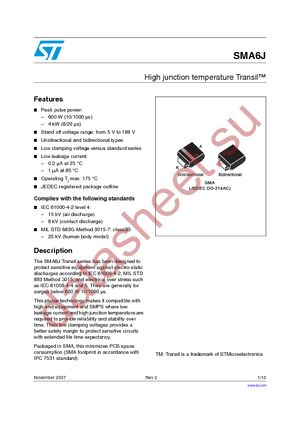 SMA6J188A-TR datasheet  