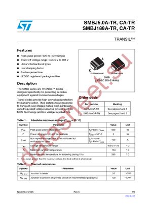 SMBJ100CA-TR datasheet  