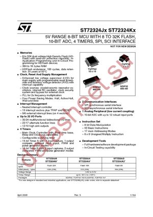 ST72F324J6T5 datasheet  