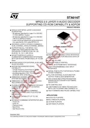 STA016T13TR datasheet  