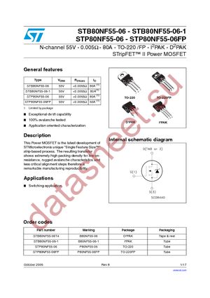 STB80NF55-06T4 datasheet  