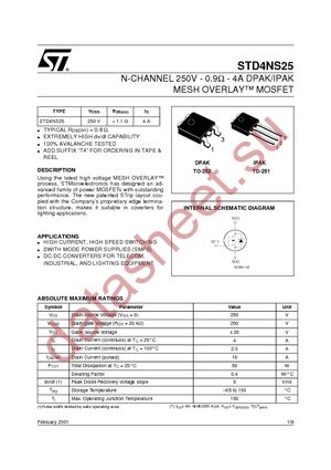 STD4NS25T4 datasheet  