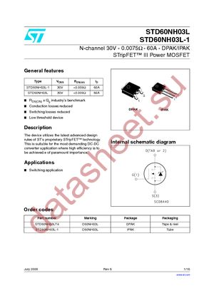 STD60NH03LT4 datasheet  