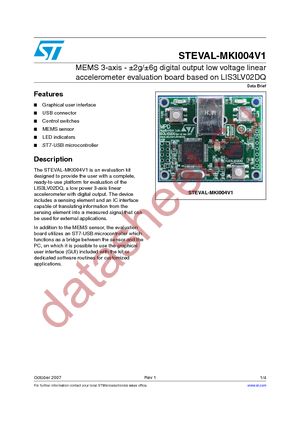 STEVAL-MKI004V1 datasheet  