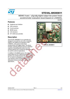 STEVAL-MKI006V1 datasheet  