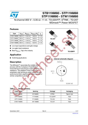 STF11NM80 datasheet  