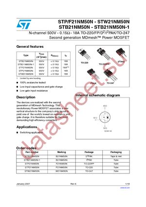 STF21NM50N datasheet  