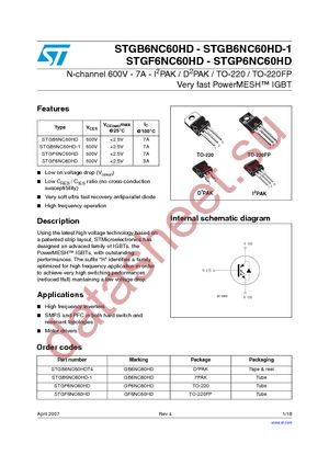 STGB6NC60HD-1 datasheet  