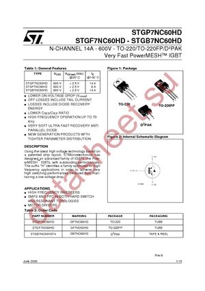 STGB7NC60HDT4 datasheet  