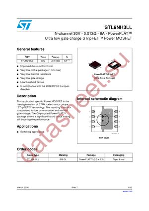 STL8NH3LL datasheet  