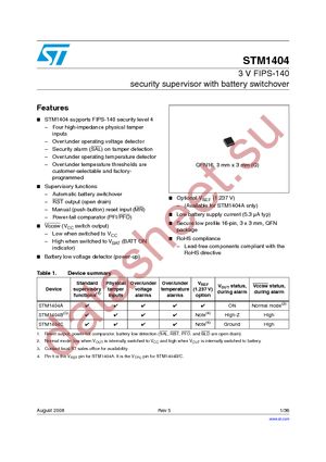 STM1404ARNIQ6F datasheet  