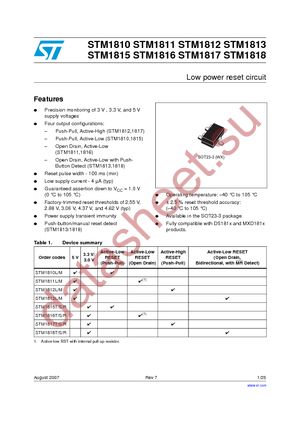 STM1811MWX7F datasheet  