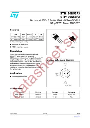 STP180N55F3 datasheet  