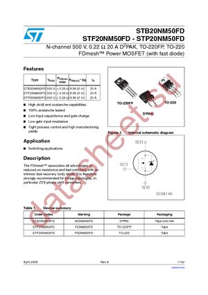 STP20NM50FD datasheet  