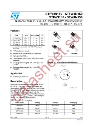 STP4N150 datasheet  