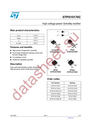 STPS10170CG-TR datasheet  