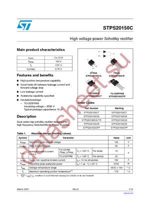 STPS20150CFP datasheet  