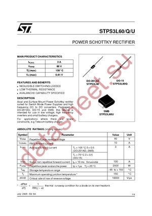 STPS3L60U datasheet  