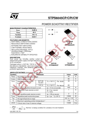 STPS6045CW datasheet  