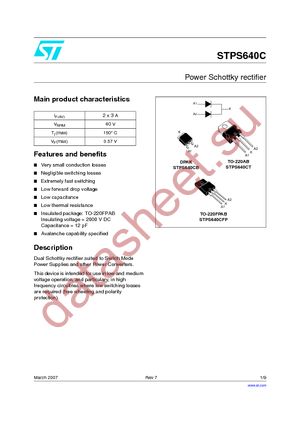 STPS640CFP datasheet  