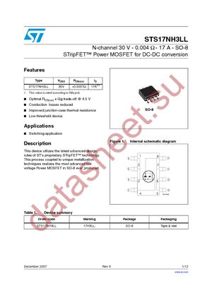 STS17NH3LL datasheet  