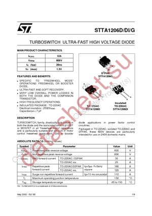 STTA1206G-TR datasheet  