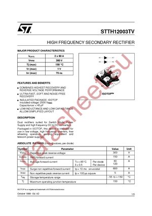 STTH12003TV1 datasheet  