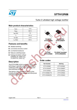 STTH12R06FP datasheet  