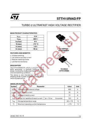 STTH15R06FP datasheet  