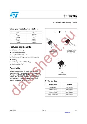 STTH2002G datasheet  