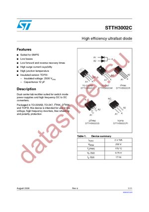 STTH3002CPI datasheet  