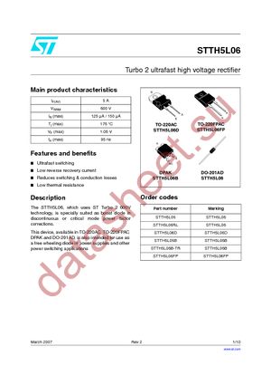 STTH5L06B datasheet  