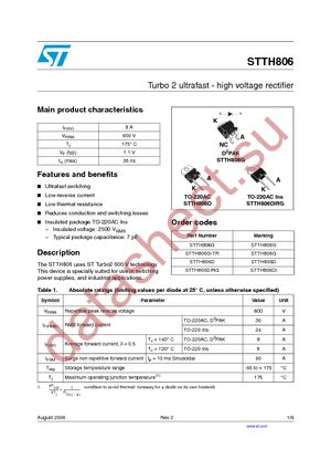 STTH806D datasheet  