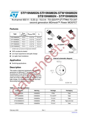 STW19NM65N datasheet  