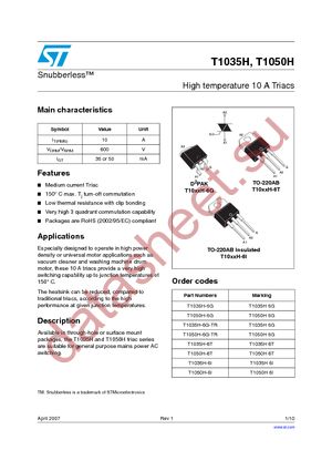T1035H-6G-TR datasheet  