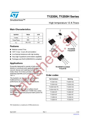 T1250H-6G-TR datasheet  