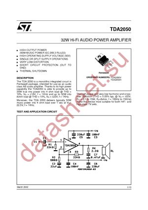 TDA2050V datasheet  