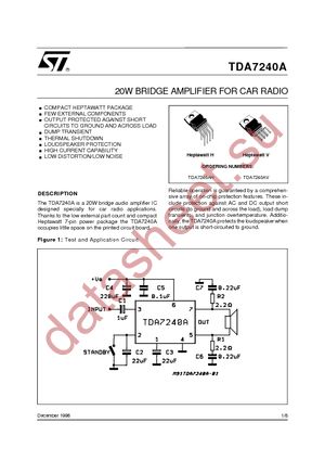 TDA7240AH datasheet  