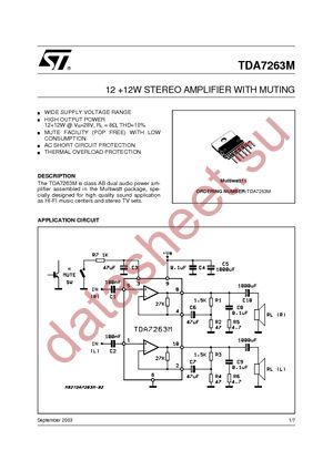 TDA7263M datasheet  